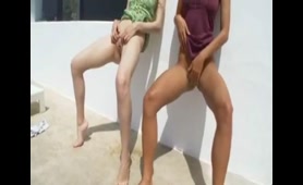 Two chicks drop a dirty poop load