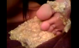 Scat Lady Licks Her Own Puke and Feet