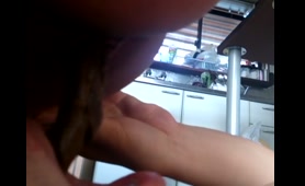 Hottie drops a nasty Shit in kitchen