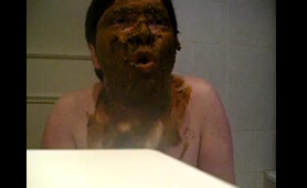 Gay boy eats his own poop