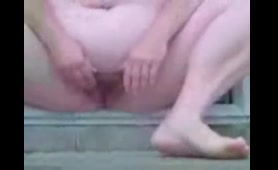 Curvy Chick Pees Outside