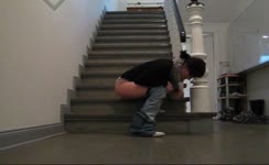 Pooping on the stairs