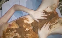 Covered entire body with fresh brown shit