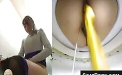 Japanese hot chick liquid pooping in the toilet 