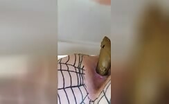 Big hot chick pooping in closeup 