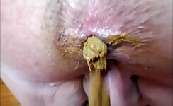 Dirty asshole pooping thick load 