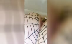Nerdy amateur lady pooping 