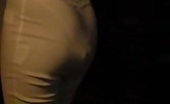 Public poop in her tight white pants  