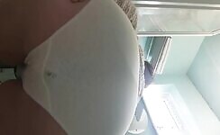 White sexy pooping panty solo